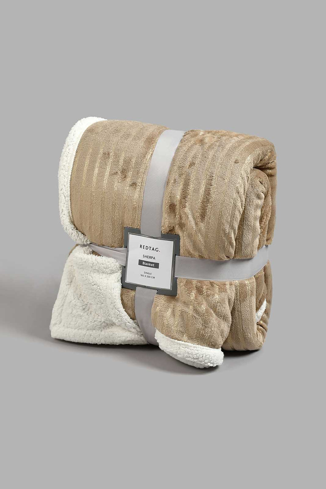 Redtag-Beige-Stripe-Reversible-Blanket-(Single-Size)-Blankets-Home-Bedroom-
