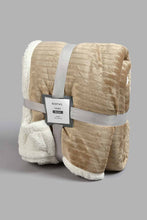 Load image into Gallery viewer, Redtag-Beige-Stripe-Reversible-Blanket-(Double-Size)-Blankets-Home-Bedroom-
