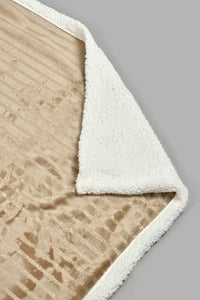 Redtag-Beige-Stripe-Reversible-Blanket-(Double-Size)-Blankets-Home-Bedroom-