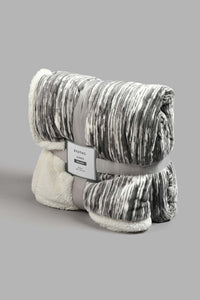 Redtag-Grey-Reversible-Textured-Blanket-(Single-Size)-Blankets-Home-Bedroom-