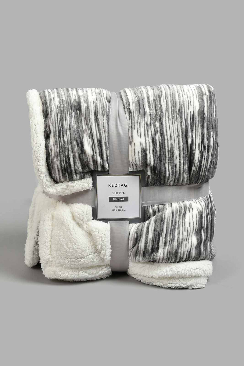 Redtag-Grey-Reversible-Textured-Blanket-(Single-Size)-Blankets-Home-Bedroom-