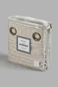 Redtag-Beige-Geometric-Jacquard-&-Sheer-4-Piece-Curtain-Set-Curtains-Home-Bedroom-