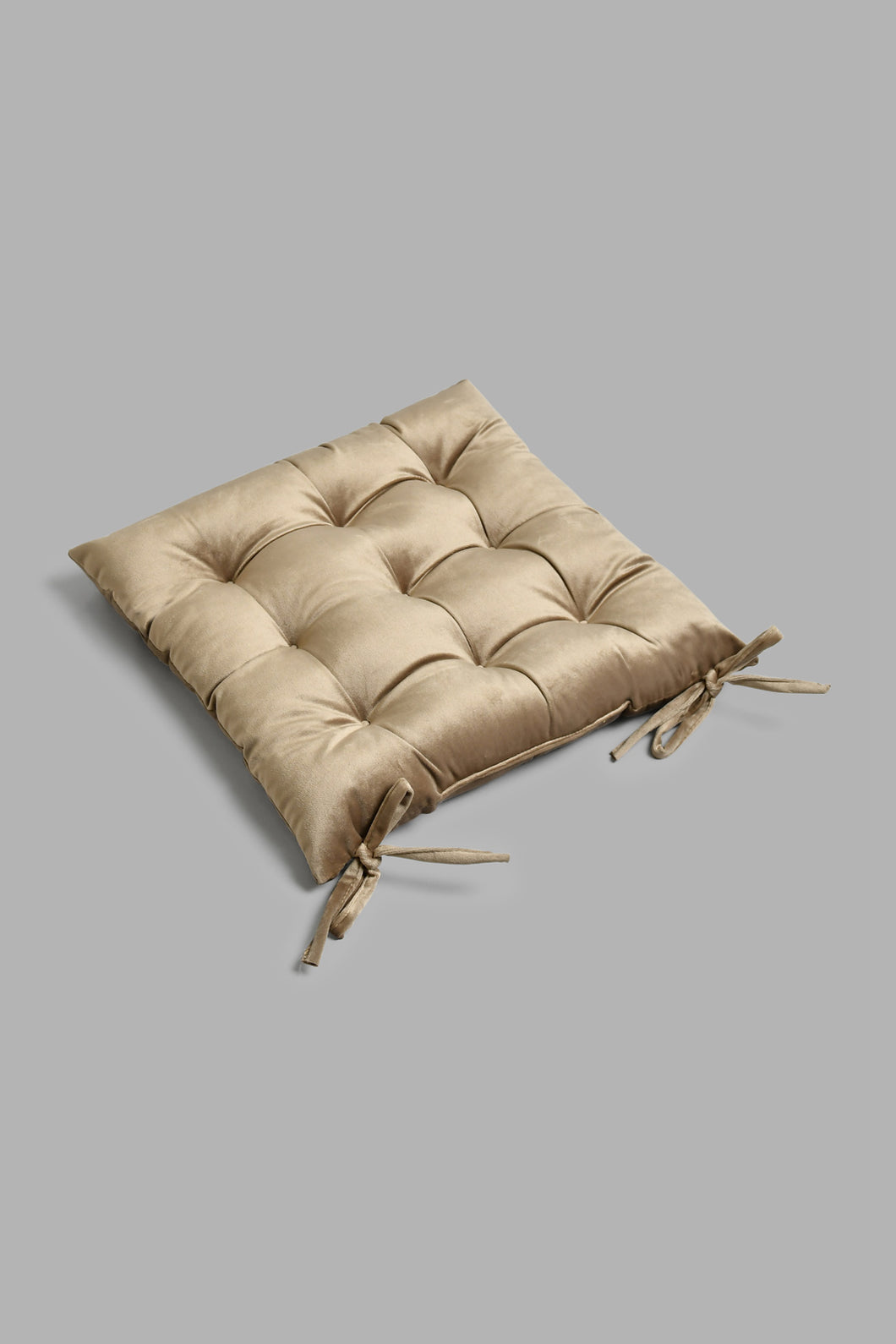 Redtag-Beige-Velvet-Chair-Pad-Chairpads-Home-Bedroom-
