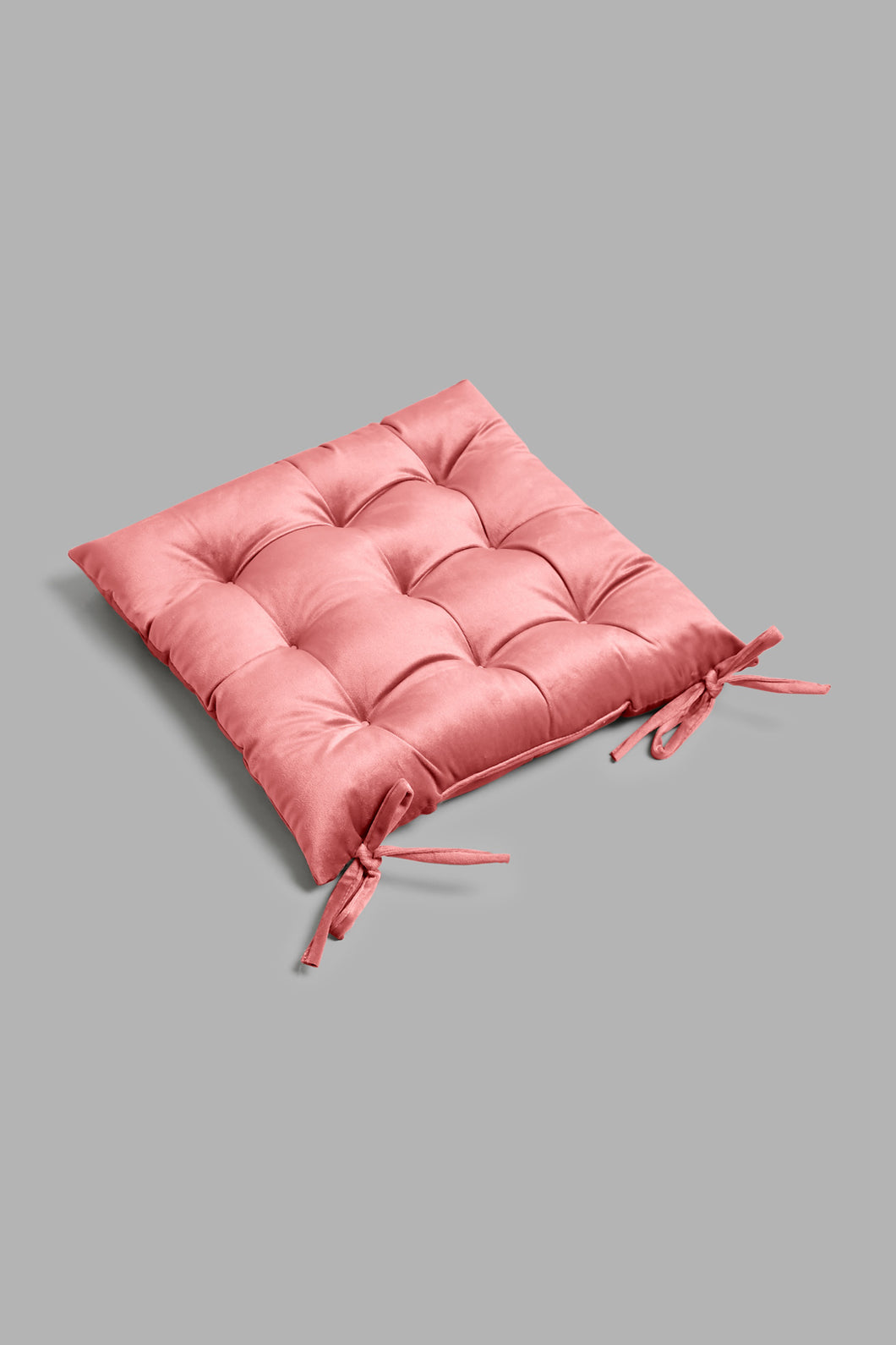Redtag-Pink-Velvet-Chair-Pad-Chairpads-Home-Bedroom-
