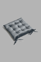 Load image into Gallery viewer, Redtag-Grey-Velvet-Chair-Pad-Chairpads-Home-Bedroom-
