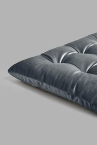 Redtag-Grey-Velvet-Chair-Pad-Chairpads-Home-Bedroom-