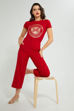 تنزيل الصورة على معرض الصور، Redtag-Red-T-Shirt-With-Artwork-Graphic-Prints-Women&#39;s-0
