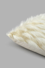 Load image into Gallery viewer, Redtag-Ivory-Faux-Fur-Cushion-Cushions-Home-Bedroom-
