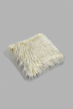 Load image into Gallery viewer, Redtag-Beige-Faux-Fur-Cushion-Cushions-Home-Bedroom-
