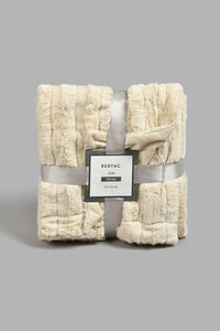 Redtag-Beige-Faux-Fur-Throw-Throws-Home-Bedroom-
