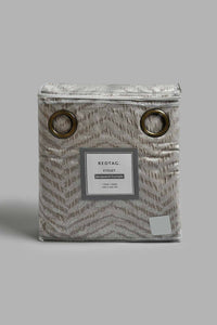 Redtag-Beige-2-Piece-Geometric-Jacquard-Curtain-Pair-With-Lining-Curtains-Home-Bedroom-