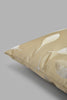 Redtag-Beige-Leaf-Jacquard-Cushion-Cushions-Home-Bedroom-