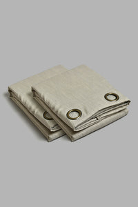 Redtag-Beige-2-Piece-Geometric-Jacquard-Curtain-Pair-Without-Lining-Curtains-Home-Bedroom-