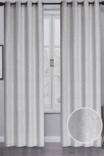 Load image into Gallery viewer, Redtag-Beige-2-Piece-Leaf-Jacquard-Curtain-Pair-Without-Lining-Curtains-Home-Bedroom-
