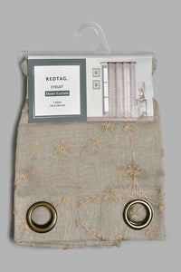 Redtag-Beige-1-Piece-Floral-Sheer-Curtain-Curtains-Home-Bedroom-