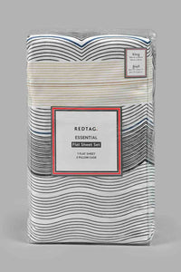 Redtag-Assorted-Single-Geometric-Print-Flat-Sheet-Set-(2-Piece)-Flat-Sheets-Home-Bedroom-