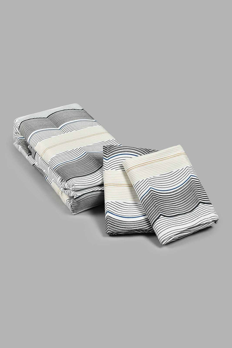 Redtag-Assorted-Single-Geometric-Print-Flat-Sheet-Set-(2-Piece)-Flat-Sheets-Home-Bedroom-