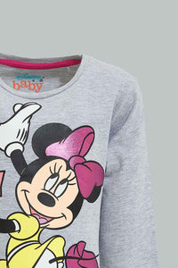 Redtag-Grey-Minnie-Mouse-Print-Sweat-Top-T-Shirt-Character,-Colour:Grey,-Filter:Infant-Girls-(3-to-24-Mths),-Infant-Girls-T-Shirts,-New-In,-New-In-ING,-Non-Sale,-Section:Kidswear,-TBL,-W21B-Infant-Girls-3 to 24 Months