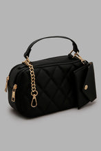 Load image into Gallery viewer, Redtag-Black-Crossbody-With-Quilting-And-Small-Pouch-Cross-Body-Bags-Women-
