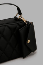 Load image into Gallery viewer, Redtag-Black-Crossbody-With-Quilting-And-Small-Pouch-Cross-Body-Bags-Women-
