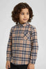 Redtag-Stone-Long-Sleeve-Check-Shirt-Casual-Shirts-Boys-2 to 8 Years