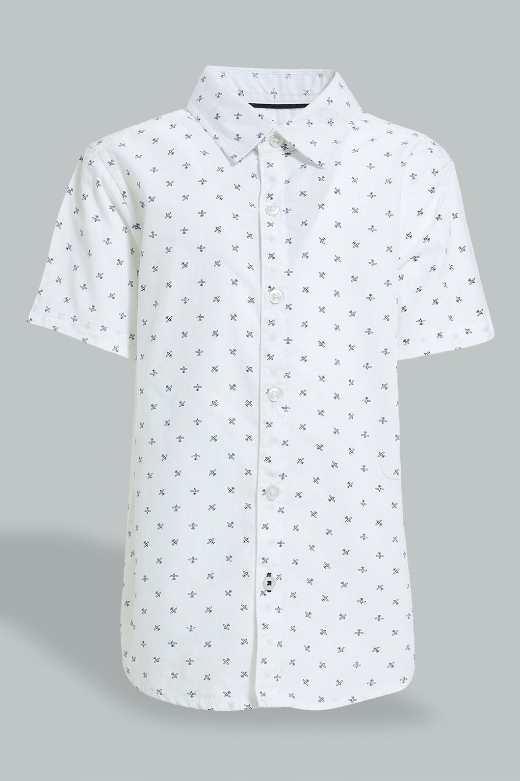 Redtag-White-Plain-Print-Short-Sleeve-Shirt-Boys-Shirts,-Colour:White,-Filter:Boys-(2-to-8-Yrs),-New-In,-New-In-BOY,-Non-Sale,-S22A,-Section:Kidswear-Boys-2 to 8 Years