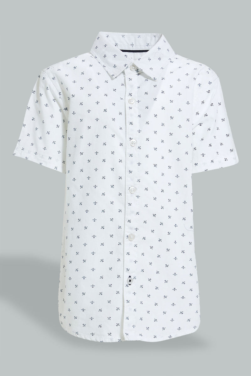 Redtag-White-Plain-Print-Short-Sleeve-Shirt-Boys-Shirts,-Colour:White,-Filter:Boys-(2-to-8-Yrs),-New-In,-New-In-BOY,-Non-Sale,-S22A,-Section:Kidswear-Boys-2 to 8 Years