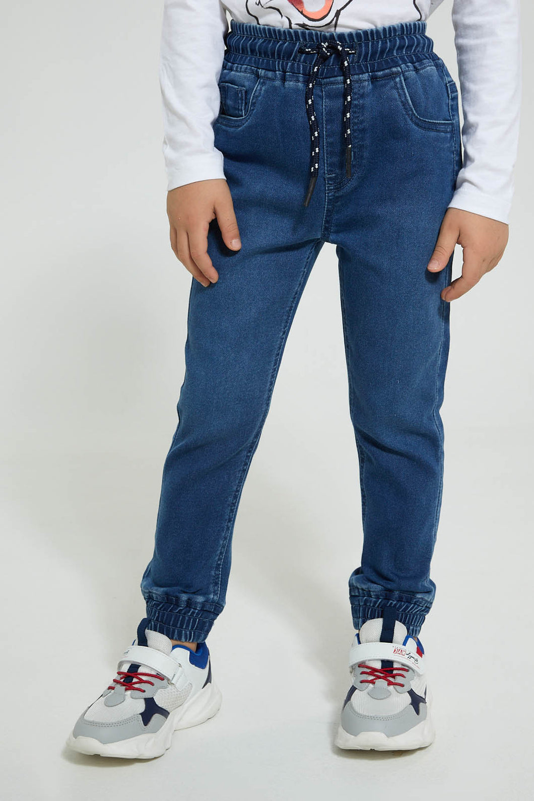 Redtag-Midwash-Elasticated-Waist-Jogger-Jean-Jeans-Pull-On-Boys-2 to 8 Years