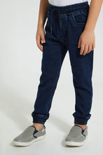 Load image into Gallery viewer, Redtag-Darkwash-Elasticated-Waist-Jogger-Jean-Jeans-Pull-On-Boys-2 to 8 Years
