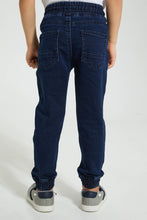 Load image into Gallery viewer, Redtag-Darkwash-Elasticated-Waist-Jogger-Jean-Jeans-Pull-On-Boys-2 to 8 Years
