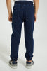 Redtag-Darkwash-Elasticated-Waist-Jogger-Jean-Jeans-Pull-On-Boys-2 to 8 Years