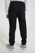 Load image into Gallery viewer, Redtag-Black-Elasticated-Waist-Jogger-Jean-Jeans-Pull-On-Boys-2 to 8 Years
