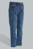 Redtag-Stone-Wash-Elasticated-Waist-Jean-Jeans-Pull-On-Boys-2 to 8 Years