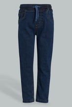 Load image into Gallery viewer, Redtag-Dark-Wash-Elasticated-Waist-Jean-Jeans-Slim-Fit-Boys-2 to 8 Years
