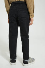 Load image into Gallery viewer, Redtag-Black-Elasticated-Waist-Jean-Jeans-Slim-Fit-Boys-2 to 8 Years
