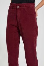 تنزيل الصورة على معرض الصور، Redtag-Burgundy-Baggy-Fit-Corduroy-Jeans-Women&#39;s-
