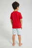 Redtag-Red-Alligator-Day-Off-Short-Sleeve-T-Shirt-And-Short-Set-Pyjama-Sets-Boys-2 to 8 Years