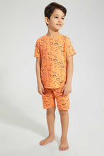Load image into Gallery viewer, Redtag-Coral-Dino-Aop-T-Shirt-And-Aop-Short-Set-Pyjama-Sets-Boys-2 to 8 Years
