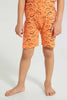 Redtag-Coral-Dino-Aop-T-Shirt-And-Aop-Short-Set-Pyjama-Sets-Boys-2 to 8 Years