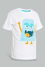Load image into Gallery viewer, White And Navy Monster Pyjama Set (2 Piece)
