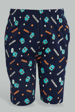 Load image into Gallery viewer, White And Navy Monster Pyjama Set (2 Piece)
