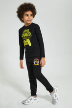 Load image into Gallery viewer, Redtag-Black-Jogpant-With-Print-Joggers-Boys-2 to 8 Years
