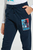 Redtag-Navy-Jogpant-With-Print-Joggers-Boys-2 to 8 Years