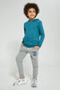 Redtag-Grey-Marl-Jogpant-With-Print-Joggers-Boys-2 to 8 Years