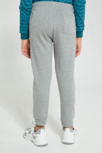 Load image into Gallery viewer, Redtag-Grey-Marl-Jogpant-With-Print-Joggers-Boys-2 to 8 Years
