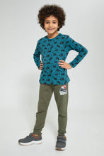 Load image into Gallery viewer, Redtag-Olive-Jogpant-With-Print-Joggers-Boys-2 to 8 Years
