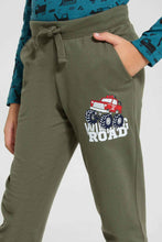 Load image into Gallery viewer, Redtag-Olive-Jogpant-With-Print-Joggers-Boys-2 to 8 Years
