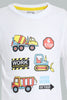 Redtag-White-Vehicle-Long-Sleeve-Print-T---Shirt-And-Long-Pant-Pyjamas-Pyjama-Sets-Boys-2 to 8 Years