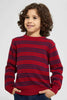 Redtag-Red-Striped--Crew-Neck-Pullover-Pullovers-Boys-2 to 8 Years