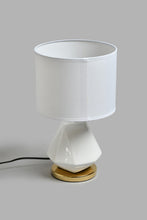 تنزيل الصورة على معرض الصور، Redtag-White-Ceramic-and-Metal-Base-Table-Lamp-Table-Lamps-Home-Decor-
